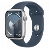 Apple Watch S9 45mm Silver Blue Sport Band S/M AW9-7